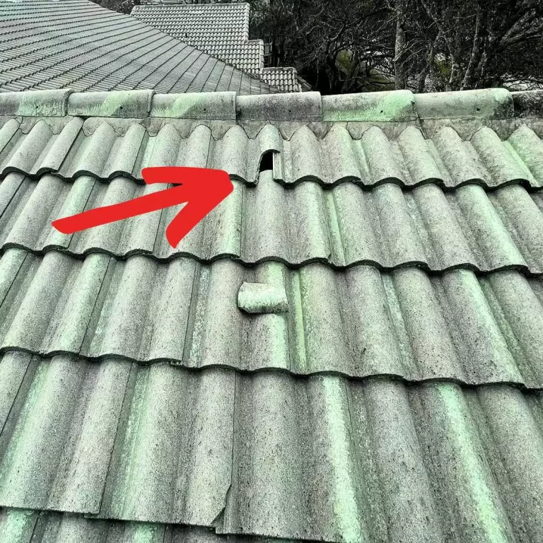 Cracked Roofing Tile spotted during an inspection
